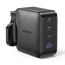 UGREEN 65W USB C Charger Macbook Charger 4-Port GaN Charger Fast Charging Wall Charger Plug Compatible with MacBook Pro M3/Air M3, Dell XPS, HP Laptops, iPhone 16/15/14, Galaxy S24/S23, iPad, Pixel 9