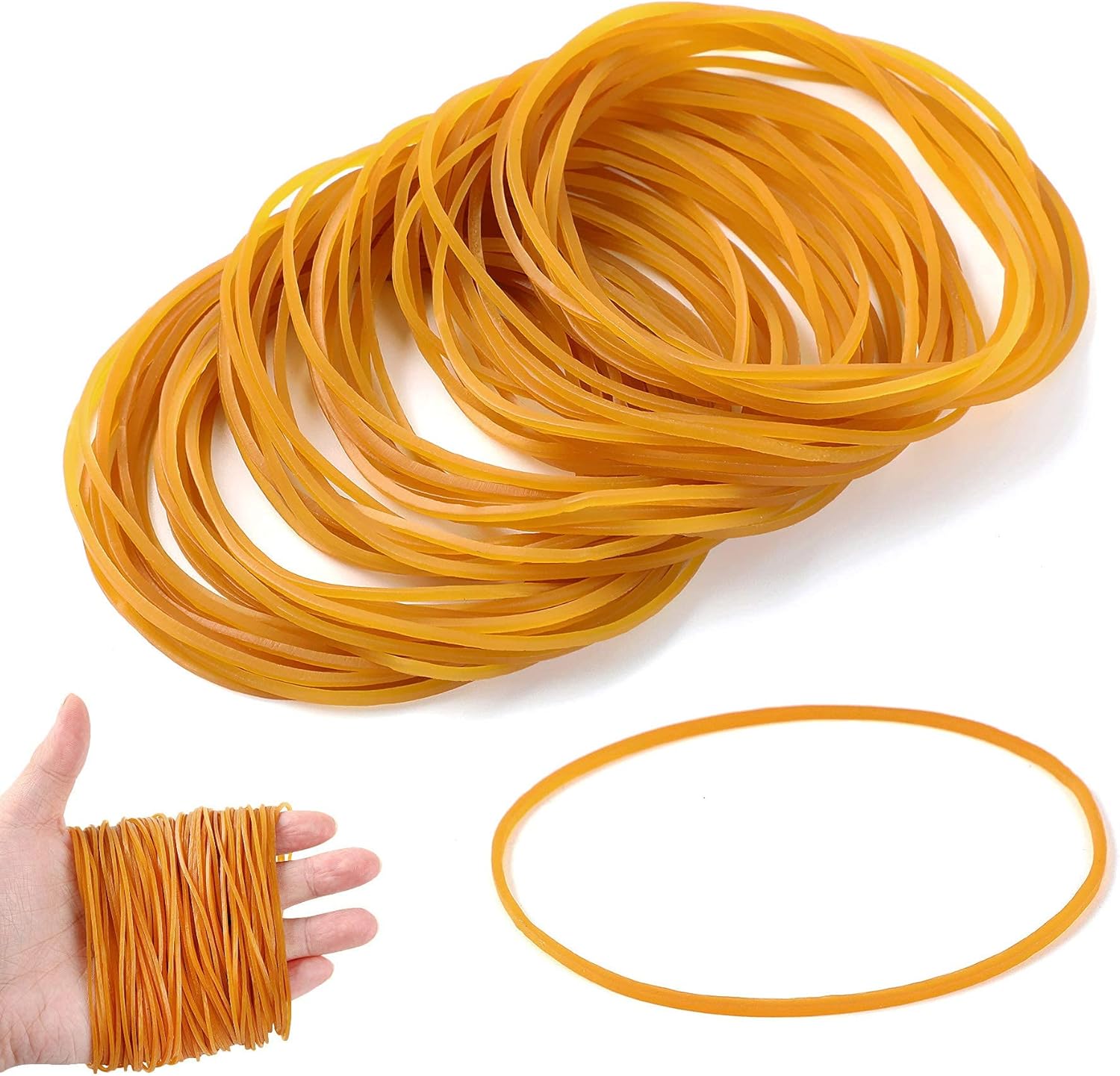 JANYUN 200 Pcs Rubber Elastic Bands 3.15 Inches(8cm), Sturdy Stretchable Rubber Bands Elastic Bands for Bank School Office and Handcrafts-3