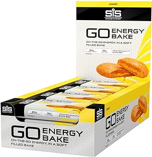 Science in Sport GO Energy Bakes, 30 g Carbs, High Carb Soft-Filled Baked Energy Snack, Lemon Flavour, 12 Bars