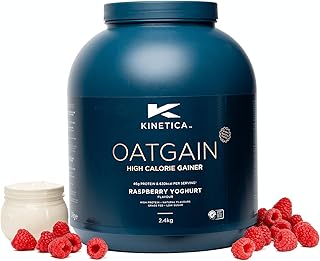 Kinetica OatGain Weight Gainer 600+ Calories & 47g Protein per Serving, 2.4 kg, 15 Servings Raspberry Yoghurt Flavour