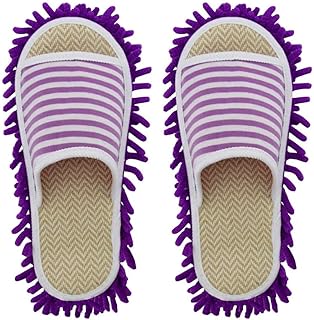 nuoshen 1 Pair of Mop Slippers, Floor Cleaning Slippers Microfiber Dust Mop Shoes Multifunction Slippers Tool Slippers for Women and Men