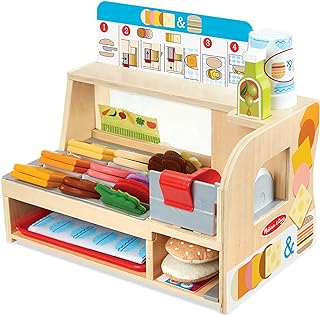 Melissa & Doug Sandwich Toy Shop - Wooden Play Food Sets for Children Kitchen Toys for Girls or Boys 3+ - Wooden Food Toys & Play Kitchen Accessories - Wooden Toy Food Set for Kids Kitchen Accessories