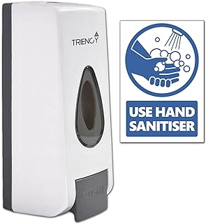 TRIENCY Soap Dispenser, Hand Sanitizer Dispenser Wall Mounted Manual 320ml, Hand Sanitiser Dispenser, Hand Wash, Hand Gel Dispenser, Bathroom Shower Gel, Shampoo, Bonus USE HAND SANITISER Sign Sticker