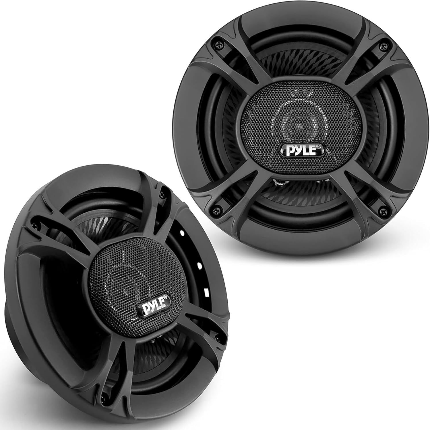 Pyle 3-Way Universal Car Stereo Speakers - 300W 6.5” Triaxial Loud Pro Audio Car Speaker Universal OEM Quick Replacement Component Speaker Vehicle Door/Side Panel Mount Compatible PL613BK (Pair)-0