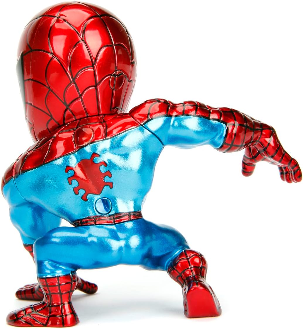 Jada Toys Marvel 4 Inch Classic Spiderman Figure, Red, One Size-3