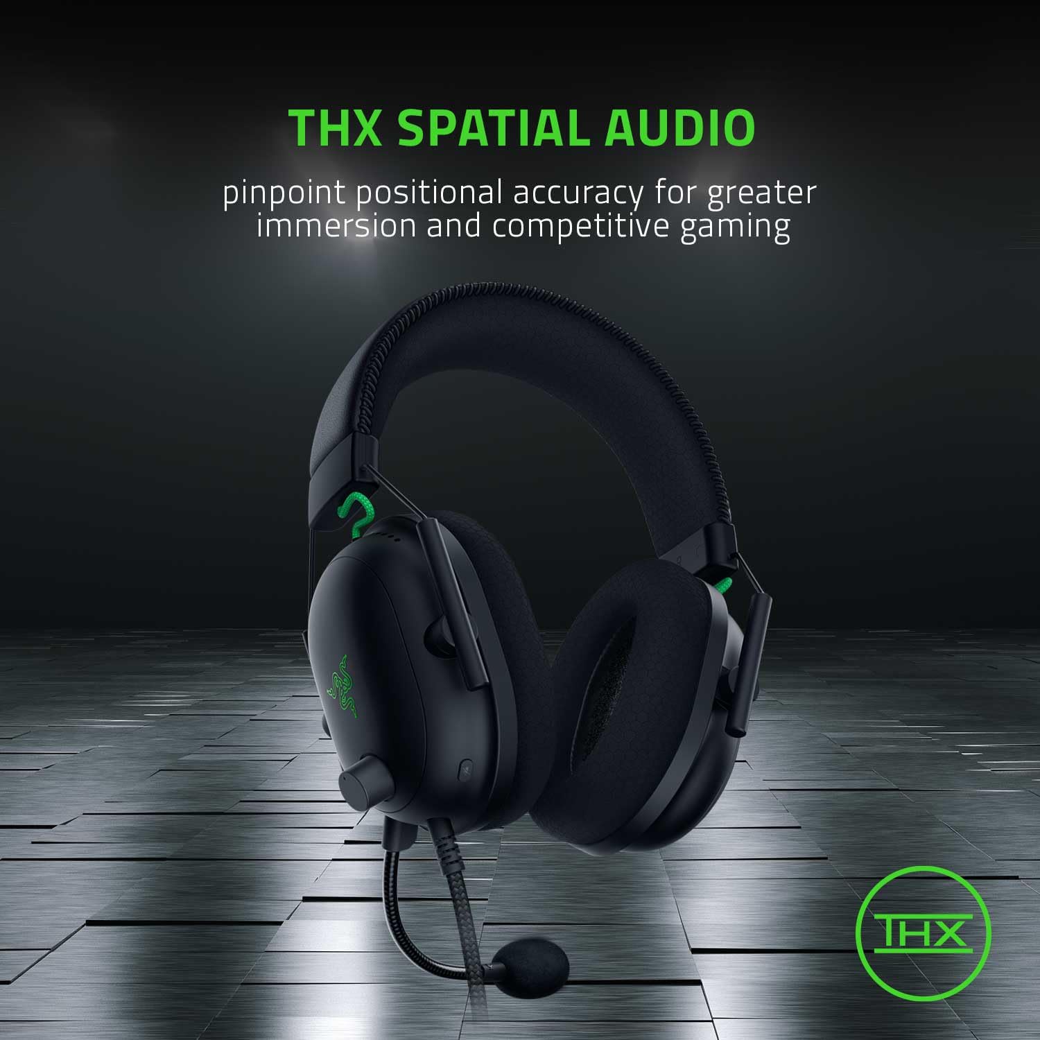 Razer BlackShark V2 - Premium Esports Gaming Headset (TriForce 50 mm Drivers, HyperClear Cardiod Mic, Advanced Passive Noise Cancelation, THX Spatial Audio) Black-5