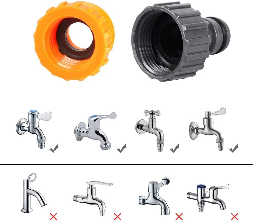 EUHUYG Garden Hose Fitting Set.1Nozzle,5 End Quick Connector,1Hose Waterstop Connector,2 Double Male Snap Connector,2 Hose Tap Connector 1/2 Inch and3/4 Inch Size 2-in-1etc-3