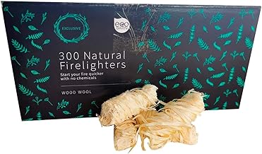 Eco Barn Natural Firelighters (Box of 300) Natural Fire Lighters for Wood Burners, Pizza Ovens & Open Fires. BBQ Lighters, Fire Starters for Log Burners – Genuine Eco-Barn Fire Wood & Eco Firelighters