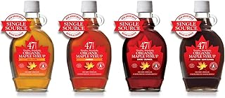 47° North Quadriga 4x Single Source Organic Grade A Maple Syrup, Golden, Amber, Dark & Very Dark 4x250g To enjoy the full range of all true maple syrup flavours!