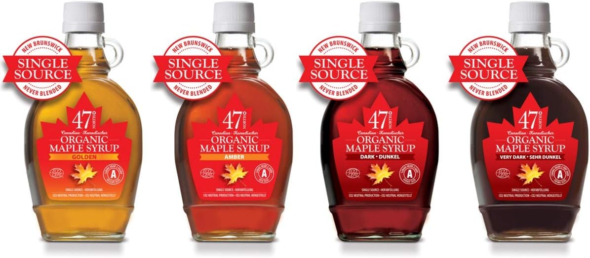 47° North Quadriga 4x Single Source Organic Grade A Maple Syrup, Golden, Amber, Dark & Very Dark 4x250g To enjoy the full range of all true maple syrup flavours!-0