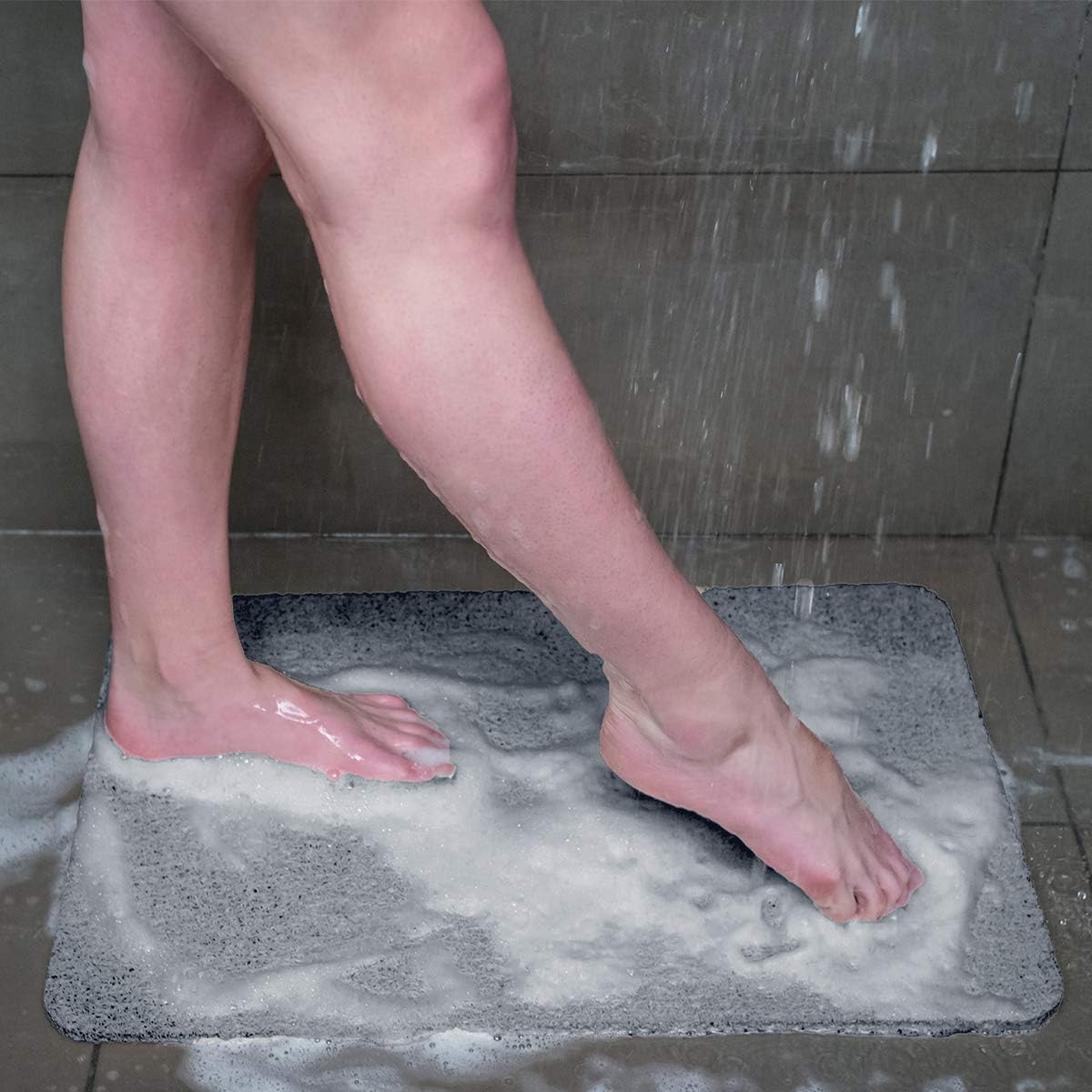 JML Hydro Wonder - Super-comfy shower mat that never stains or blocks your drains - Grey-1