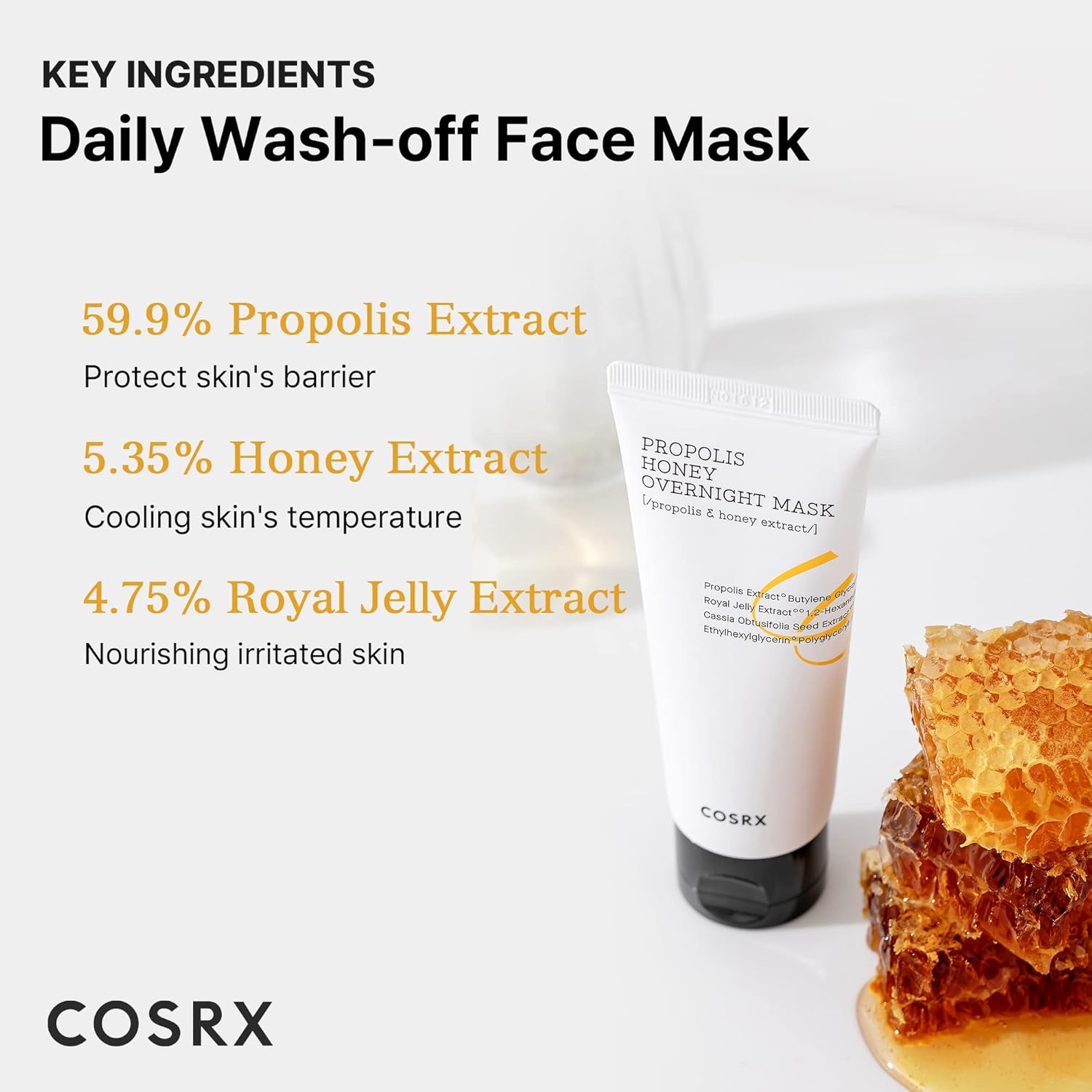 COSRX Full Fit Propolis Honey Overnight Mask | 2.03 fl.oz / 60ml | Propolis Extract 87% | Korean Skin Care, Cruelty Free, Paraben Free-3