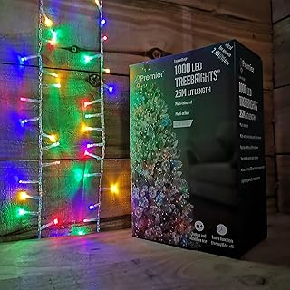 Premier 1000 LED 25m TreeBrights Christmas Lights Multi Coloured LED Lights