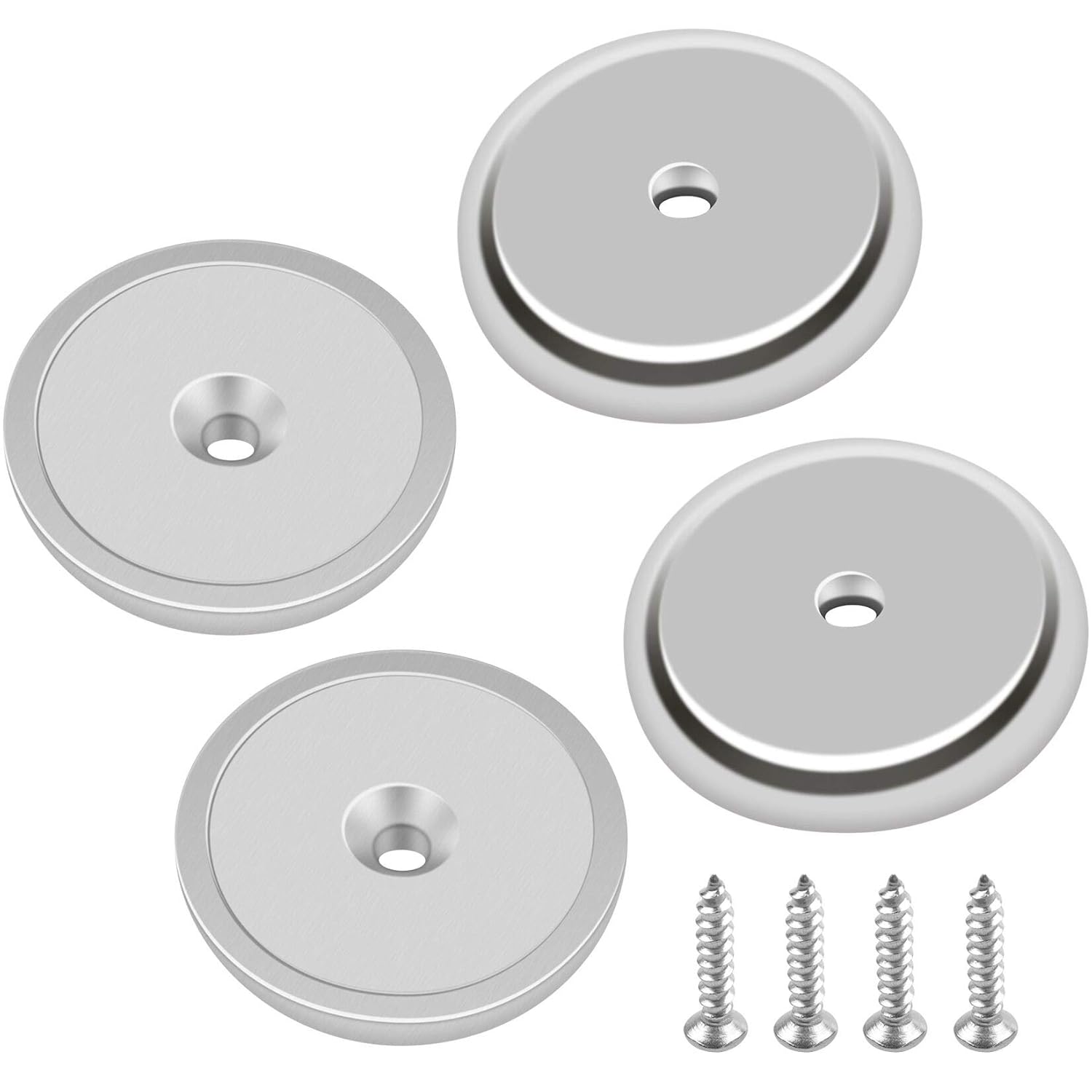 FINDMAG 4 Pcs Magnets, 32 x 5 mm 90 LB Pull Force Strong Magnet, Neodymium Magnets Strong, Round Countersunk Hole Rare Earth Magnets for Whiteboards Refrigerator Kitchen Workplace - 4 Screws Included-0