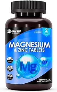 Magnesium Supplements 516mg with Zinc - 120 Magnesium Tablets Supports Muscle Bone Health, Tiredness - High Strength Contributes to Many Health Factors Easy to Swallow Sleep Supplement (not Capsules)