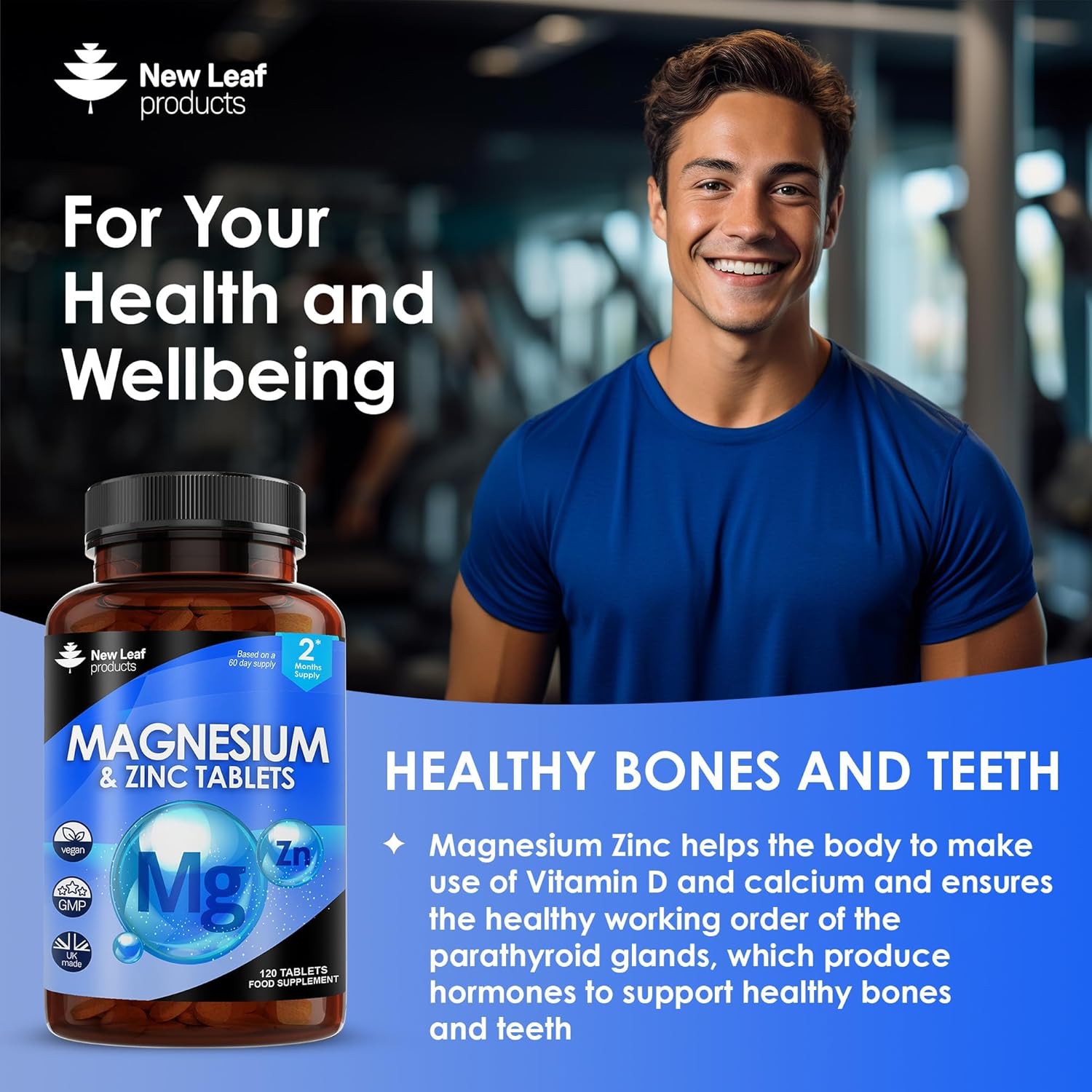 Magnesium Supplements 516mg with Zinc - 120 Magnesium Tablets Supports Muscle Bone Health, Tiredness - High Strength Contributes to Many Health Factors Easy to Swallow Sleep Supplement (not Capsules)-1