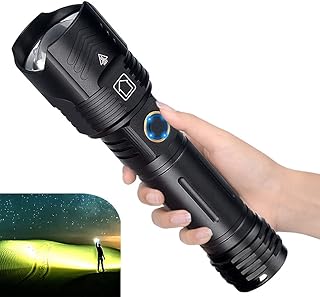 LUXJUMPER Torches LED Super Bright Rechargeable Powerful XHP100 Tactical Flashlights 90000 Lumens 5 Light Modes Zoomable Waterproof Torch for Emergency, Dog Walking, Camping, Hiking