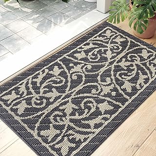 DEXI Indoor Door Mat 50 x 80 cm, Non-Slip Front Door Mats Inside Dirt Trapper, Absorbent Doormat, Machine Washable Entrance Rug Floor Mat for Entrance, Patio, Hallway- Dark Grey