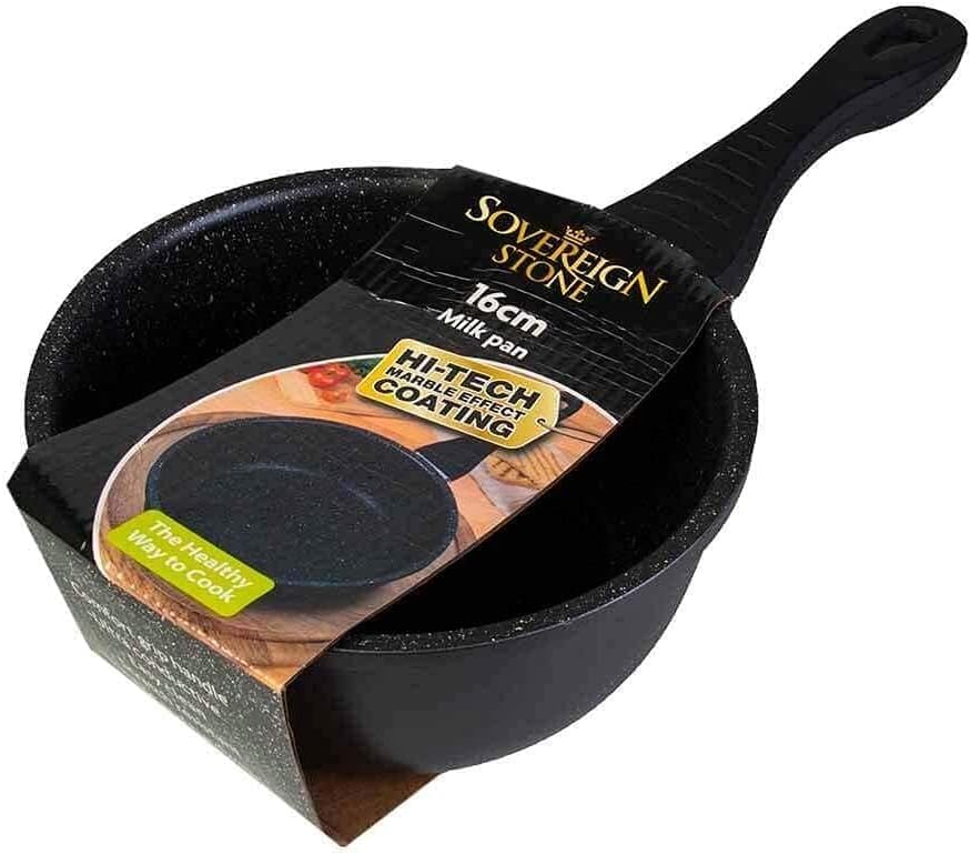 Sovereign Stone Marble Coated Milk Pan 16cm / Non-stick Coating/Cool Touch Handle/Suitable for Induction, Gas & Electric Hobs-7