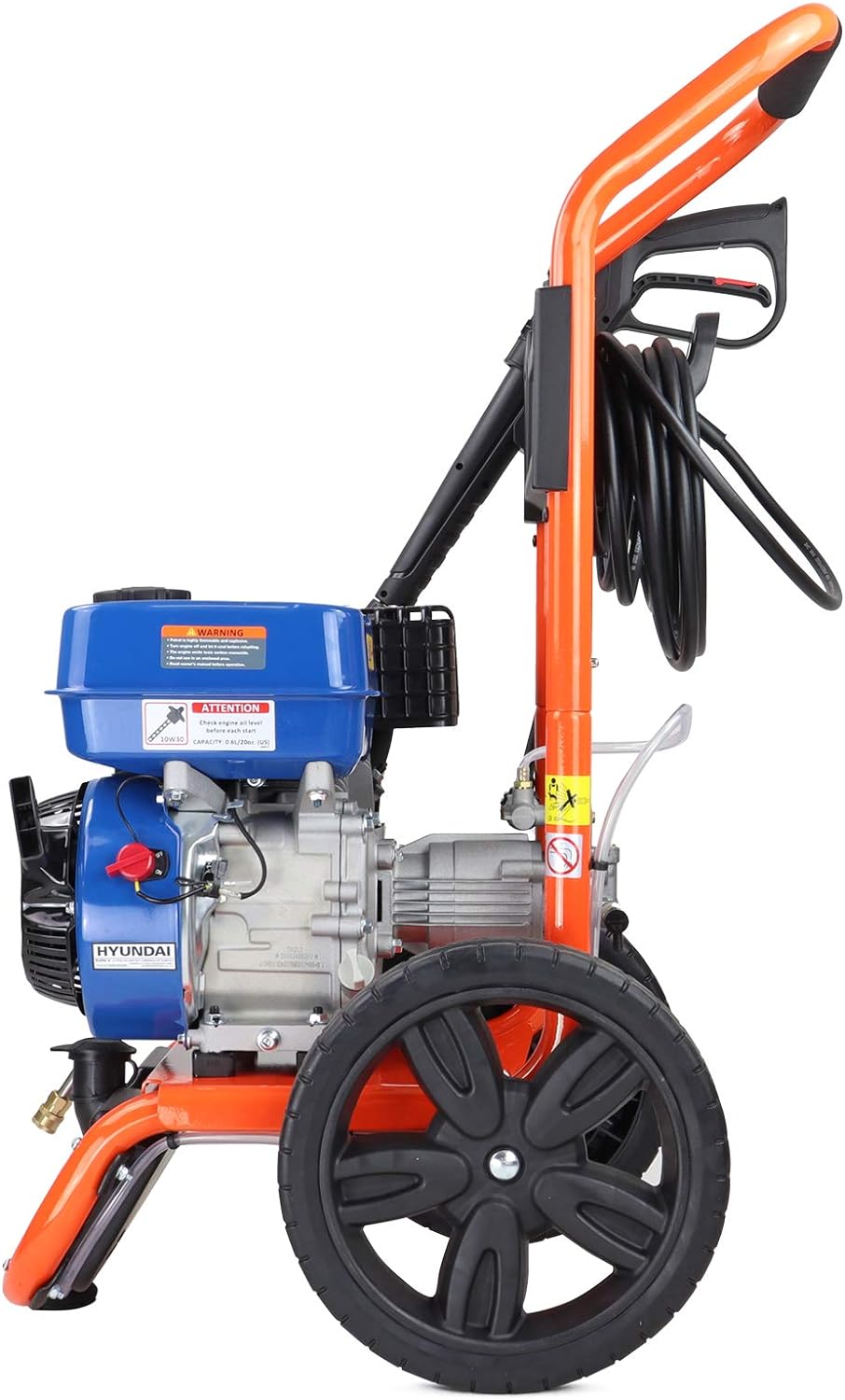 P1PE P3500PWAP1 Petrol Pressure Washer 3000psi / 207 Bar, 212cc Hyundai Engine Jet Wash with 5 Quick Release Nozzles, High Pressure Washer, Detergent Tank, 7hp,Orange-5