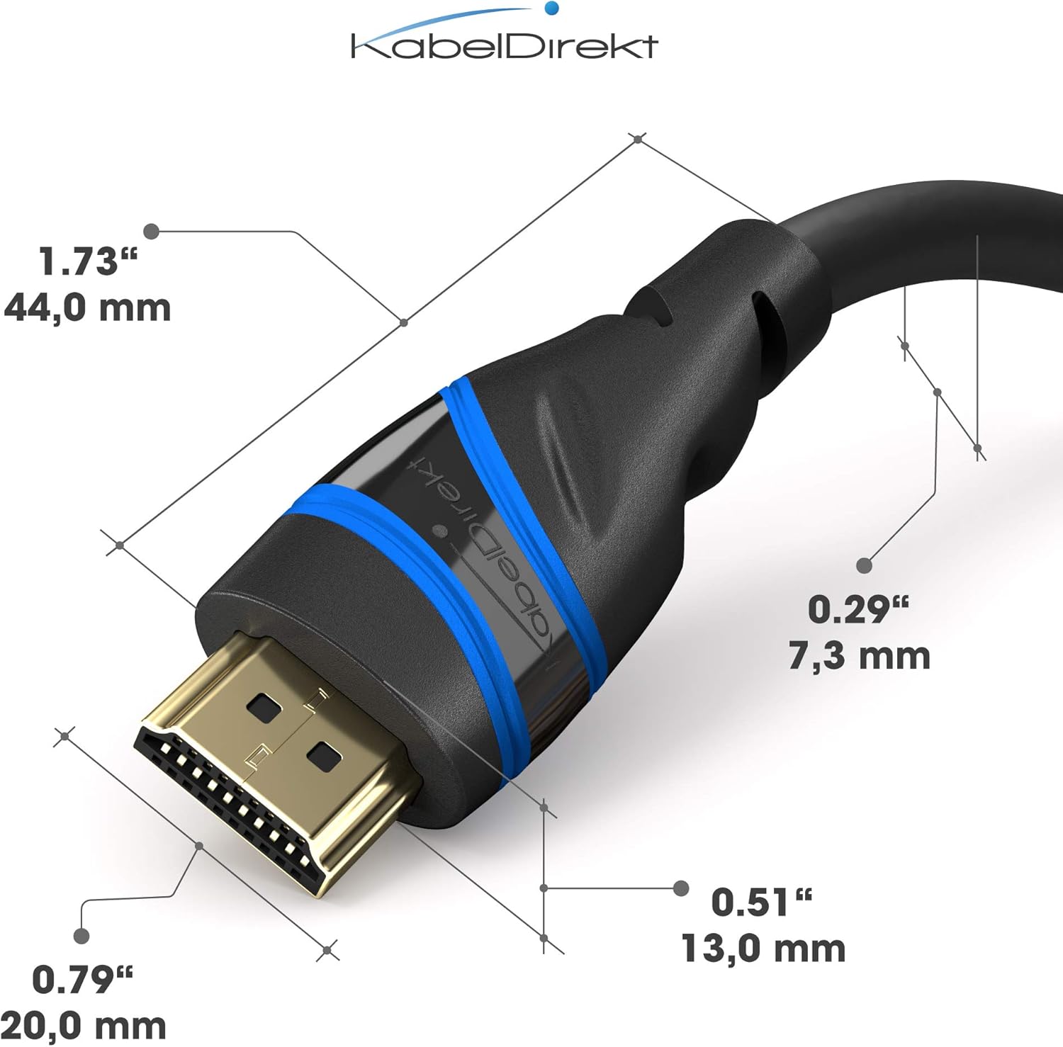 KabelDirekt – 10K & 8K HDMI Cable, HDMI 2.1b – 1m, available in 0.5-5m – Certified, developed in Germany (Ultra High Speed HDMI 2.1 Cable, for PC, PS5 or Xbox, monitor or TV – blue/black)-4