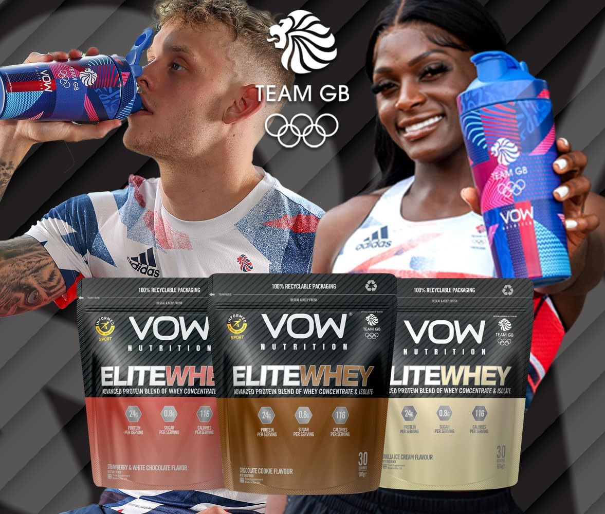 New VOW Nutrition Elite Whey Protein 900g Whey Isolate, Whey Concentrate 30 Servings, Quality Protein with Naturally Occurring BCAAs, Informed Sports Approved (Chocolate Cookie)-2