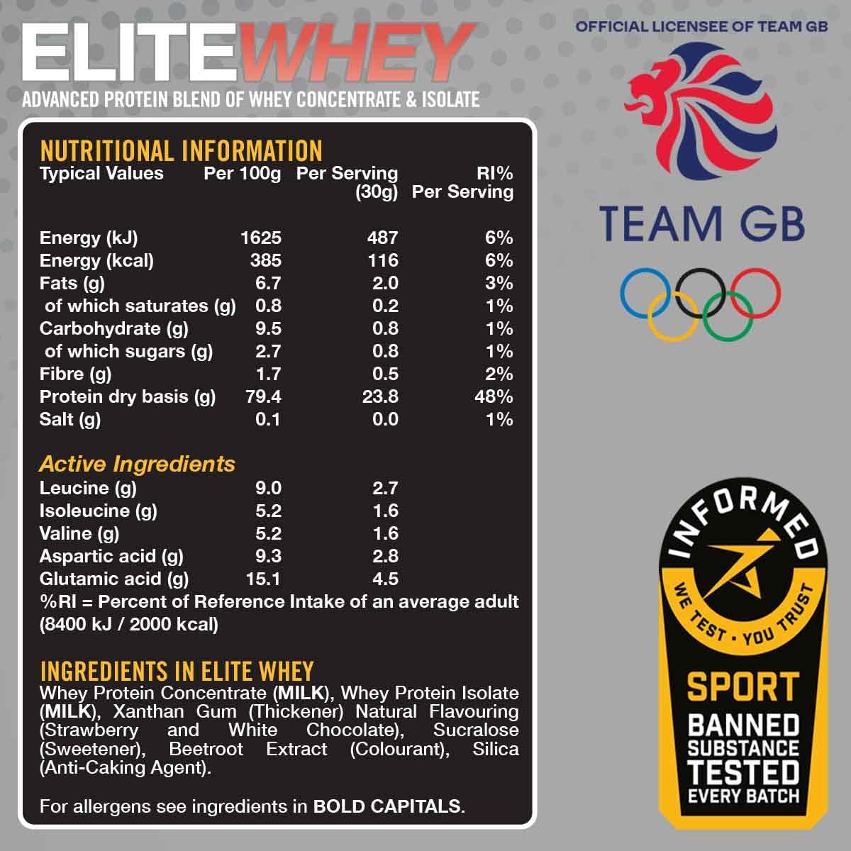 New VOW Nutrition Elite Whey Protein 900g Whey Isolate, Whey Concentrate 30 Servings, Quality Protein with Naturally Occurring BCAAs, Informed Sports Approved (Chocolate Cookie)-3