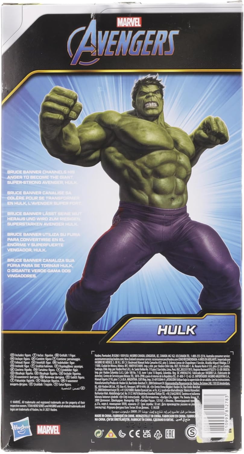 Marvel Avengers Titan Hero Series Blast Gear Deluxe Hulk Action Figure, 30-cm Toy, Inspired ByMarvel Comics, For Children Aged 4 And Up,Green-9