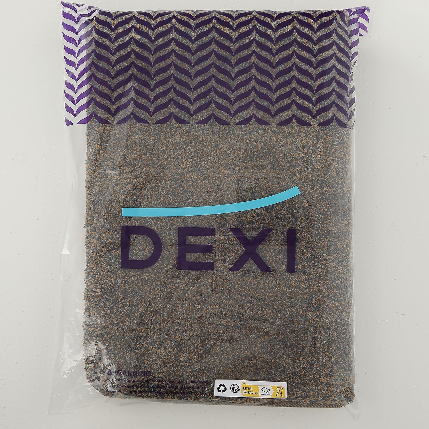 DEXI Dirt Trapper Door Mat, Non-slip Barrier Mats for Indoor and Outdoor, Super Absorbent Entrance Rug Machine Washable Soft Floor Mat Carpet, Brown-Blue, 60 x 90 cm-7