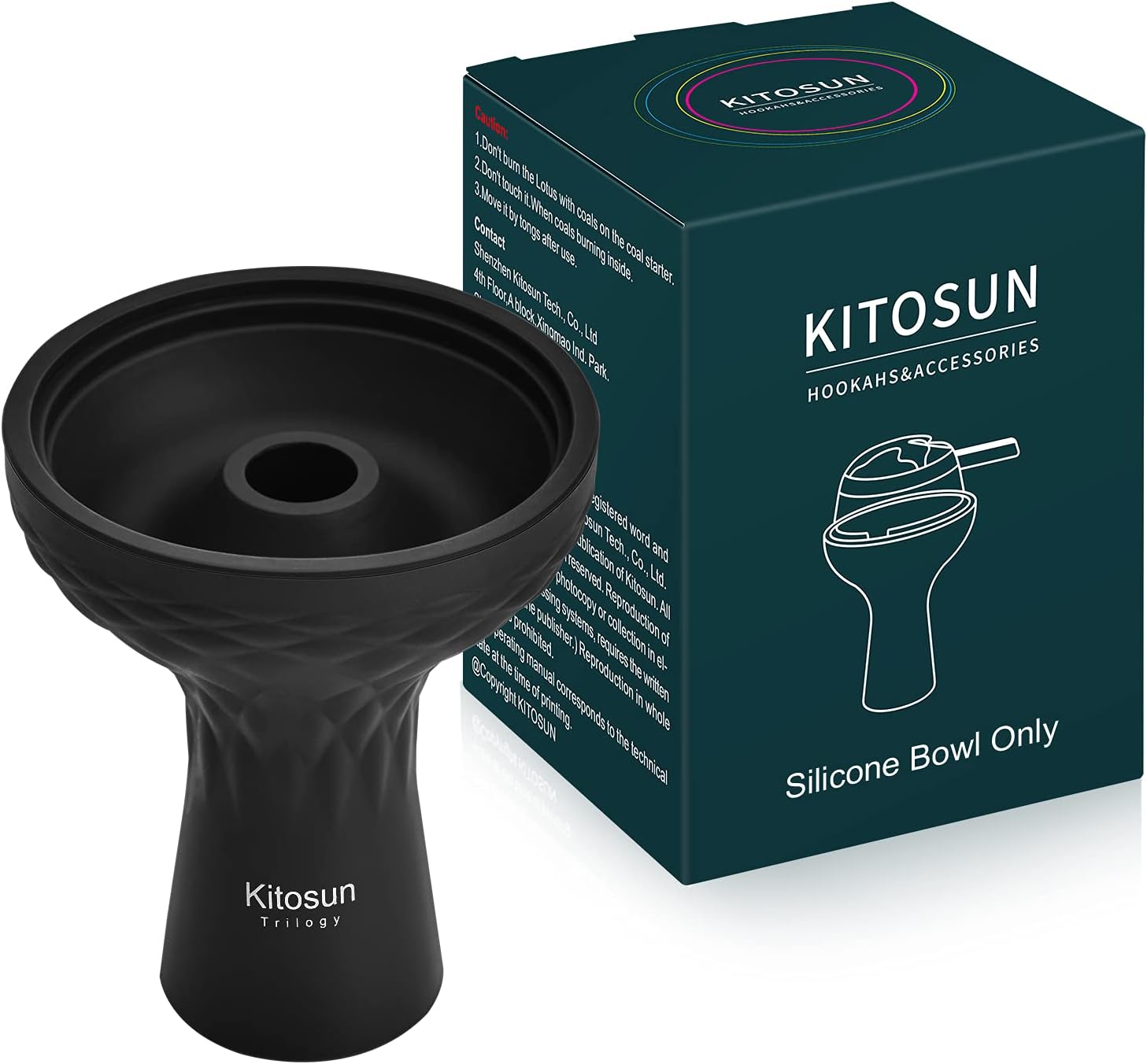 Kitosun Shisha Bowl Premium Shisha Head 70degree Silicone Larger Hookah Bowl Fits for Lotus Heat Management Device Durable Non-Broken Easy Cleaning 3" Bowl 4" Tall (Phunnel Style)-5