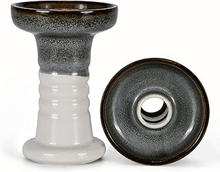 KITOSUN Phunnel Shisha Bowl with Glaze Clay Hookah Bowl Perfect Work with Heat Management Device and Foils Conical Ｈole Good Seal Easy Pull Heavy Clouds Hukka Narghile Narguile Shisha Head (Orchid)