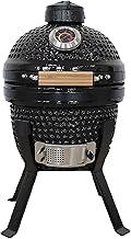 KAMADO BONO Ceramic BBQ Grill, 13" Picnic I Mini Kamado BBQ Charcoal Grill, Egg BBQ, Kamado Barbecue Grill I Portable Oven and Smoker with Stand