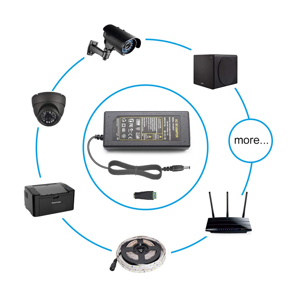 inShareplus 12V 3A 36W LED Power Supply, 100-240V AC to 12V 3Amp DC Power Adapter, Low Voltage Transformer for LED Strip Light-5