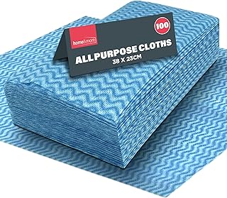 SOL 100pk All Purpose Cloths, Disposable Cloths to Clean Surfaces, J Cloths Style Blue Cloths, Disposable Cleaning Cloths for Kitchen, Bathroom, Window, Soft and Absorbent Jay Cloths Cleaning Clothes