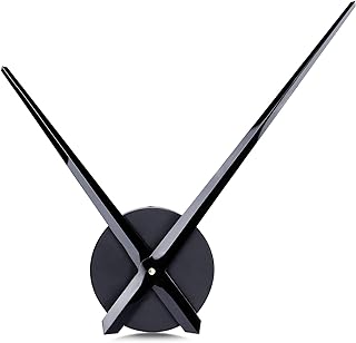 Lafocuse Black Metal Long Hands Wall Clock for Living Room Modern, Large Kitchen Wall Clocks Frameless DIY Silent Movement Mechanism Battery Operated Quartz Decorative for Office Bedroom