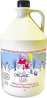 Canadian Single Source Organic Maple Syrup, Grade A Amber Rich 4l (1 bottle)