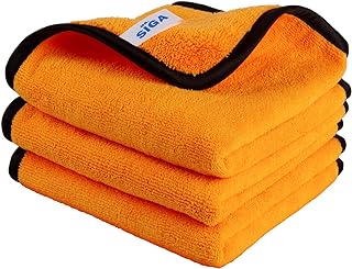 MR.SIGA Professional Premium Microfiber Towels for Household Cleaning and Car Washing, Gold, 15.7 x 23.6 inch, 3 Pack