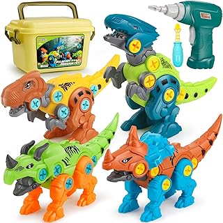 Dreamon Take Apart Dinosaur Toys for Kids with Storage Box Electric Drill DIY Construction Build Set Educational STEM for Boys Girls