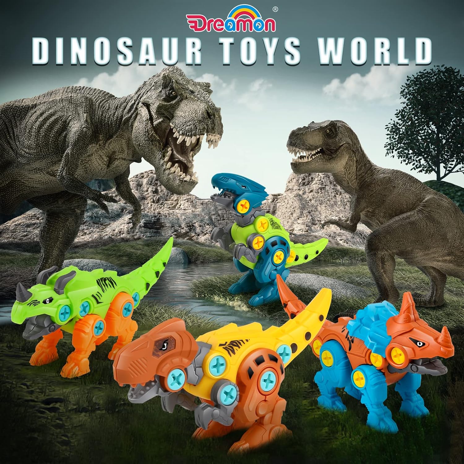 Dreamon Take Apart Dinosaur Toys for Kids with Storage Box Electric Drill DIY Construction Build Set Educational STEM for Boys Girls-6