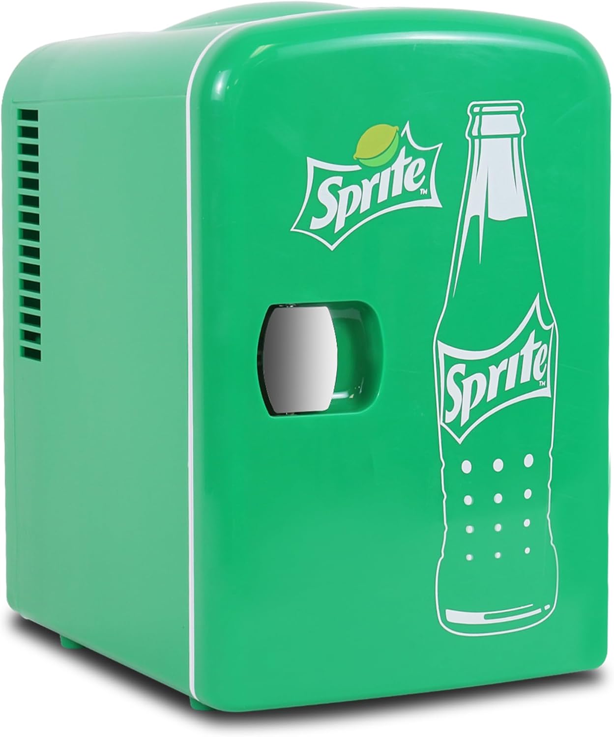 Coca Cola Sprite Mini Fridge For Bedrooms 4L Small Fridge 6 Can Table Top Fridge Quiet Mini Fridges For Skincare Food Drinks Kids Home Car & Travel 12v Portable Cooler Warmer Refrigerator, Green-0