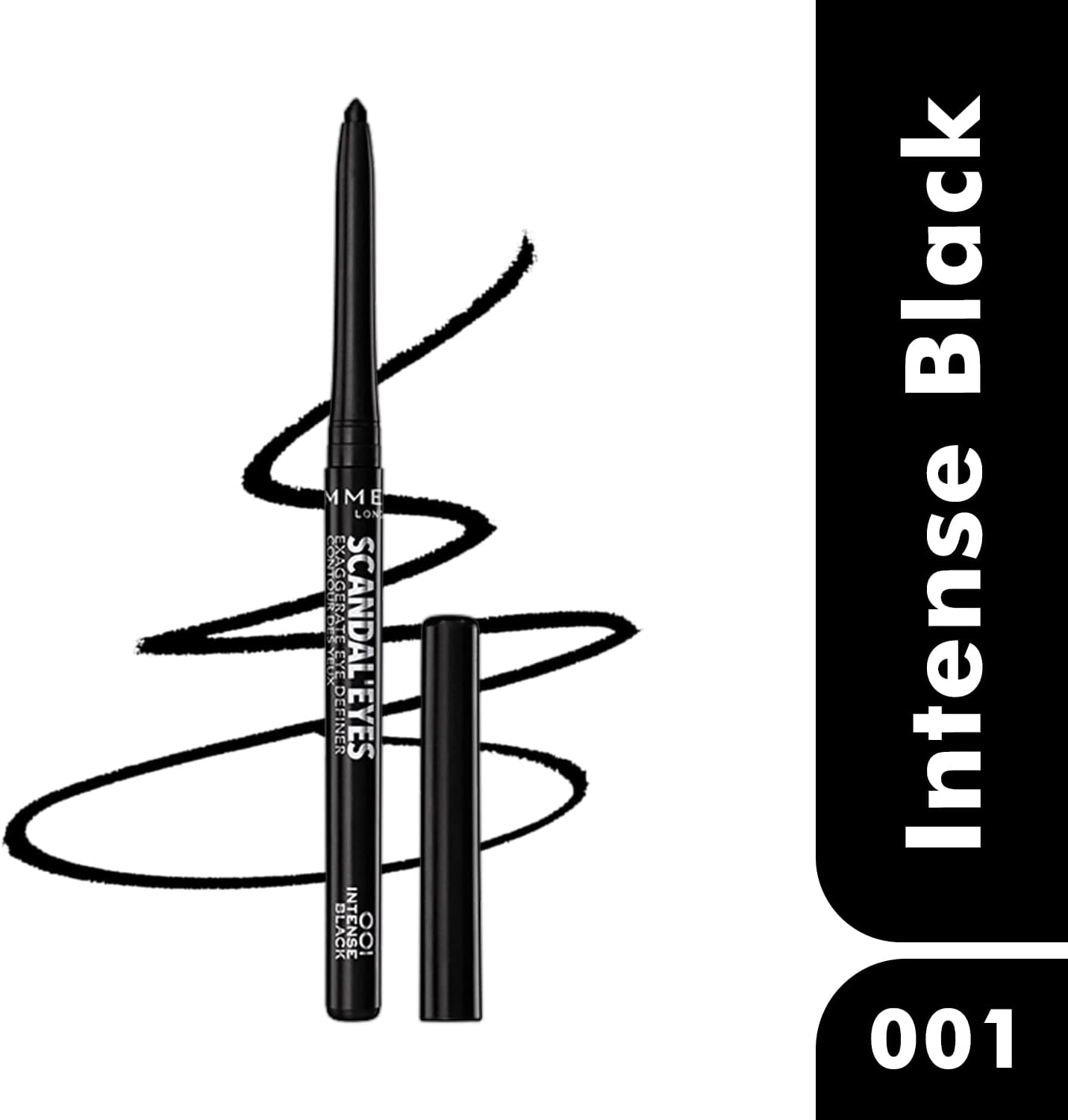 Rimmel London Scandaleyes Exaggerate Eye Definer, 001 Intense Black, 0.35g-1