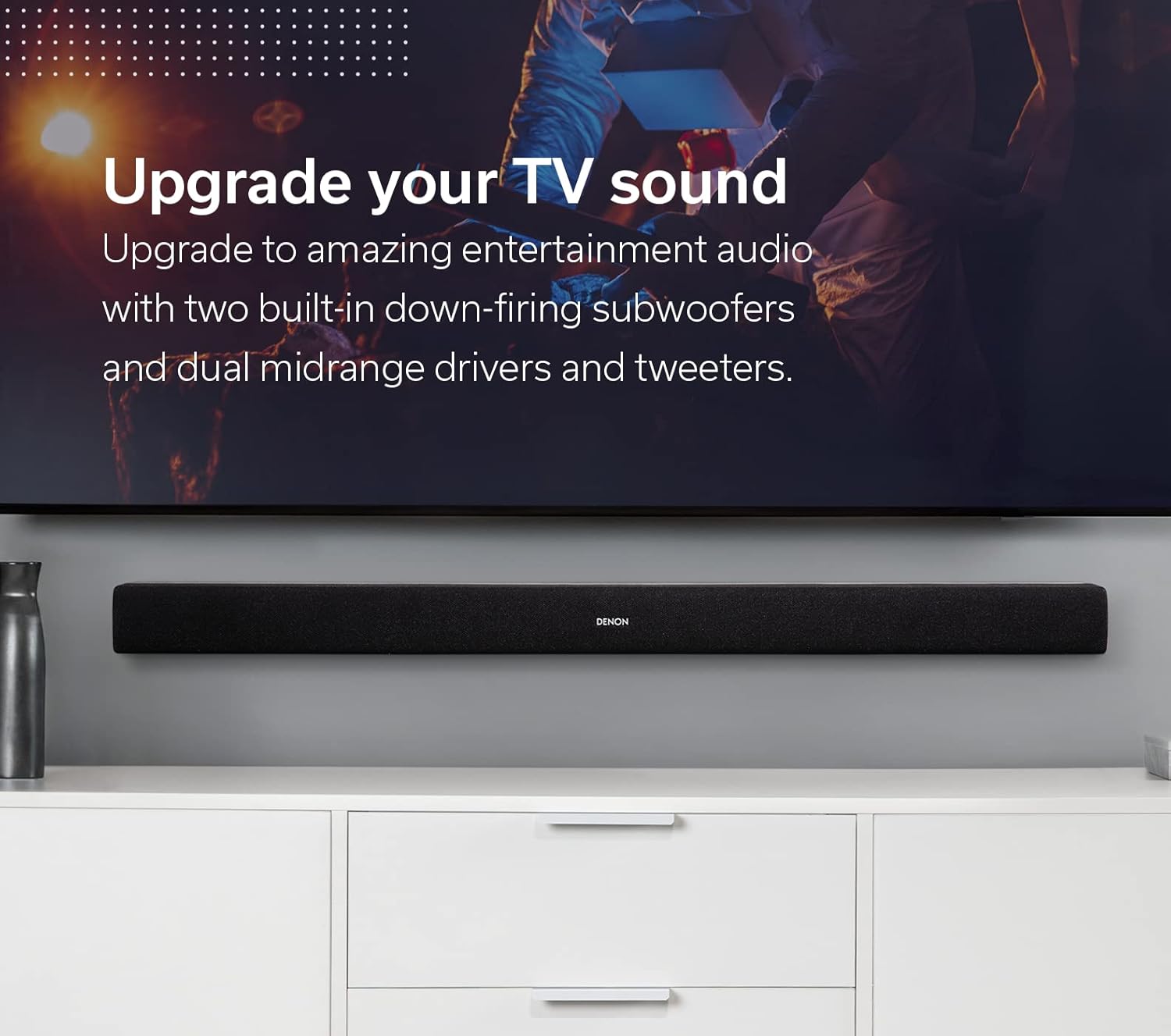 Denon DHT-S216 Soundbar for Surround Sound System, Bluetooth Sound Bar with Built-in Subwoofers, Dolby Digital, DTS Decoding, Dialogue Enhancer, HDMI ARC, Wall Mountable, Music Streaming-6