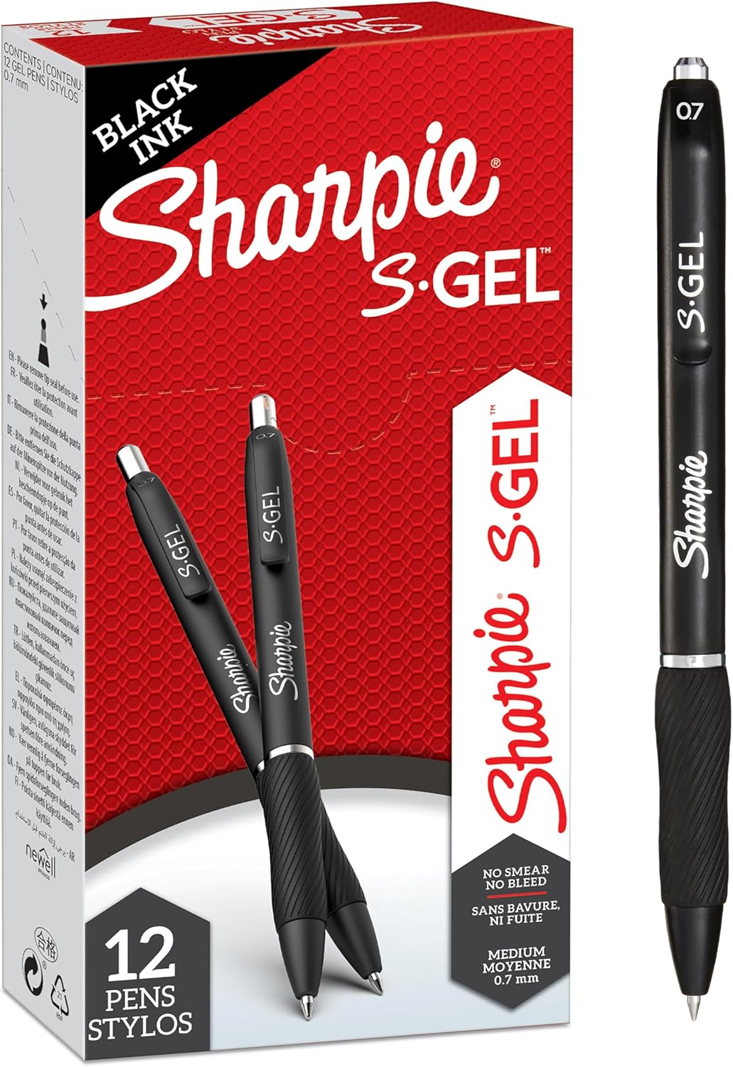 Sharpie S-Gel | Gel Pens | Medium Point (0.7mm) | Black Ink | 12 Count-0