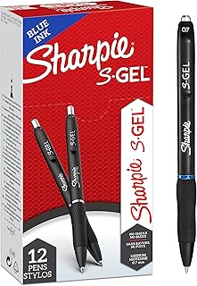 Sharpie S-Gel | Gel Pens | Medium Point (0.7mm) | Blue Ink | 12 Count