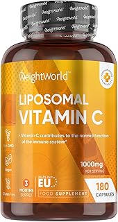 Liposomal Vitamin C Capsules 1000mg - 180 Vegan Capsules (3 Month Supply) - High Strength Ascorbic Acid with Rosehip Extract - Lypospheric Vitamin C - Liposomal VIT C Supplement - Non-GMO