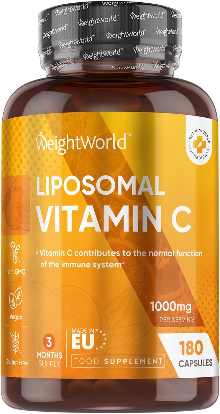 Liposomal Vitamin C Capsules 1000mg - 180 Vegan Capsules (3 Month Supply) - High Strength Ascorbic Acid with Rosehip Extract - Lypospheric Vitamin C - Liposomal VIT C Supplement - Non-GMO-0