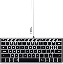 Satechi Slim W1 Wired Backlit Keyboard – Illuminated Keys & USB-C Connection – For M2/ M1 MacBook Pro/Air, M2/ M1 iPad Pro/Air, M2 Mac Mini, iMac M1 (US English Layout)