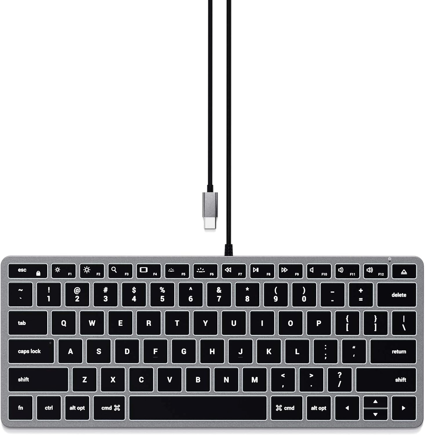 Satechi Slim W1 Wired Backlit Keyboard – Illuminated Keys & USB-C Connection – For M2/ M1 MacBook Pro/Air, M2/ M1 iPad Pro/Air, M2 Mac Mini, iMac M1 (US English Layout)-6