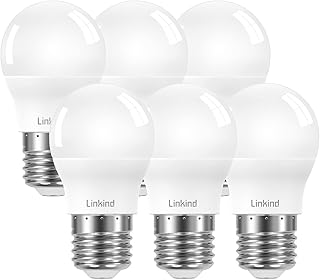 Linkind 7.5W E27 LED Bulbs G45/P45 Golf Ball Bulbs, 60W Equivalent, 860 Lumen Daylight 5000K Edison Screw Mini Globe Bulbs, AC 220-240V, Non-Dimmable, 6 Pack