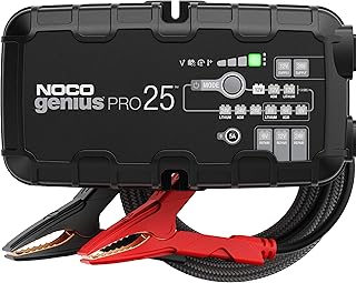 NOCO GENIUSPRO25, 25A Professional Car Battery Charger, 6V, 12V and 24V Smart Charger, Battery Maintainer, Power Supply and Desulfator for AGM, Leisure, Lithium, Gel, Boat, Van and Caravan Batteries